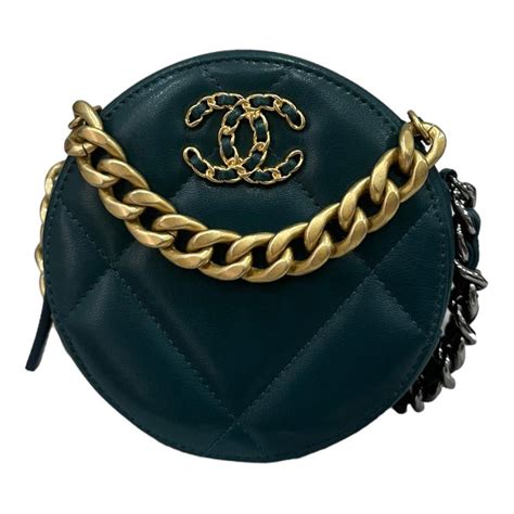 tracolla modello chanel pelle|Borsa A Tracolla Chanel 19 Round Verde Bottiglia 2021 For.